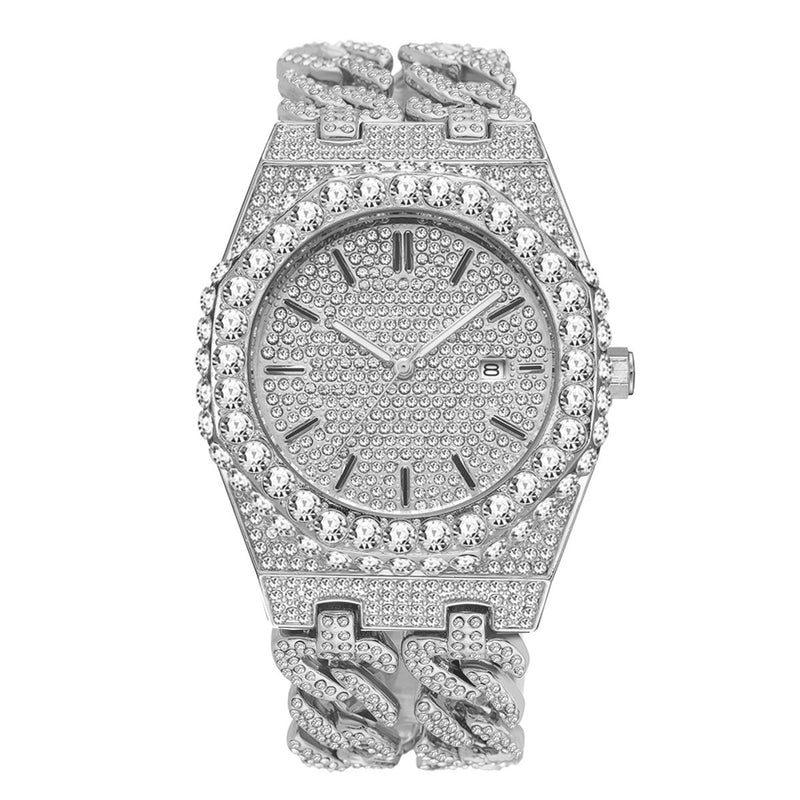 Iced Diamond/Cuban Chain Quartz Clock